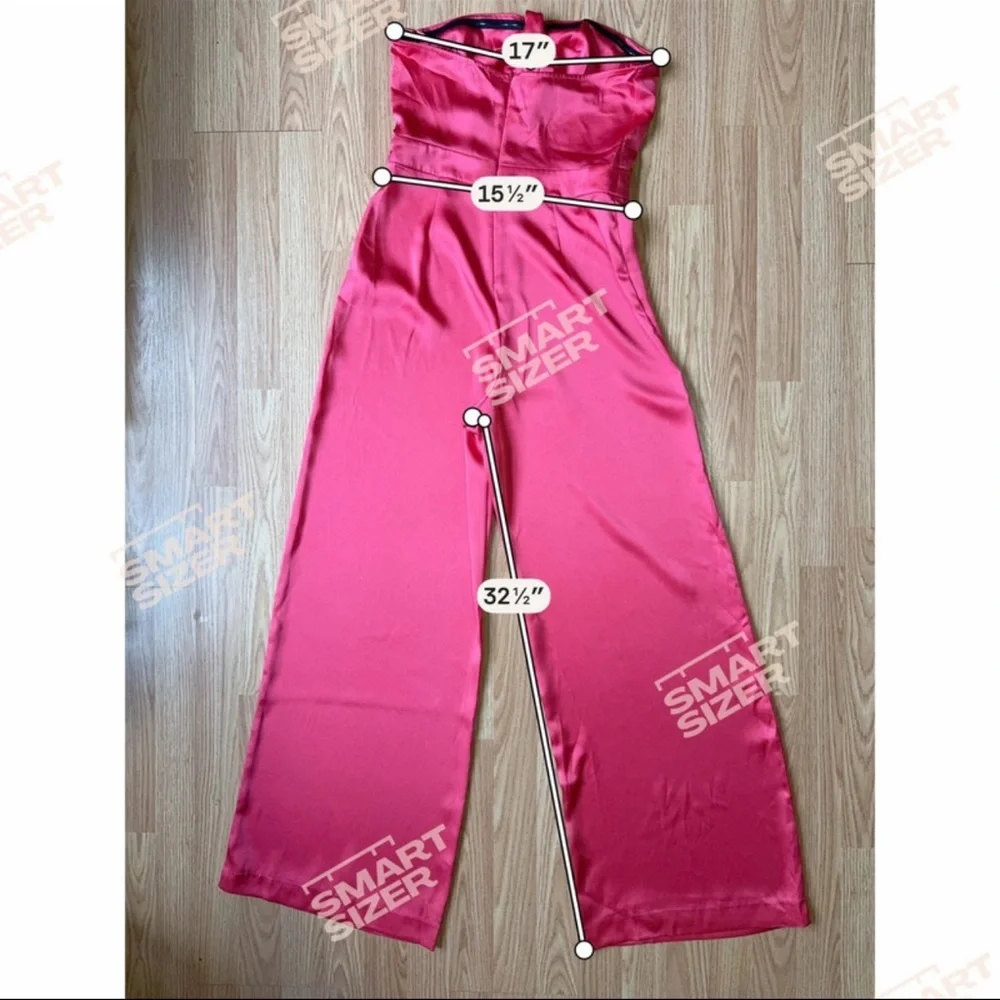 Zara Satin Halter Wide-Leg Jumpsuit in Hot Pink